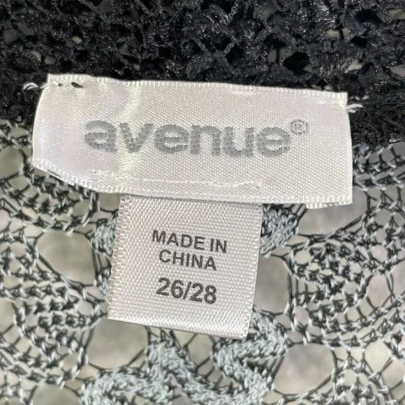 Avenue Womens Plus 26/28 Cardigan Duster Mix Media Animal Print Lace Mid Length - Picture 5 of 12